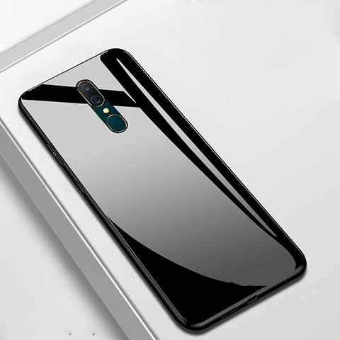 Carcasa Bumper Funda Silicona Espejo para Oppo A9 Negro