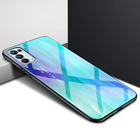 Carcasa Bumper Funda Silicona Espejo para Oppo Find X3 Lite 5G Cian