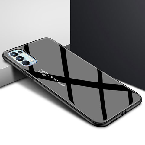 Carcasa Bumper Funda Silicona Espejo para Oppo Find X3 Lite 5G Negro
