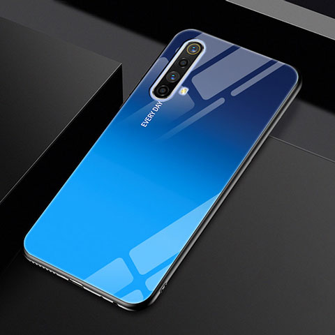 Carcasa Bumper Funda Silicona Espejo para Realme X50 5G Azul