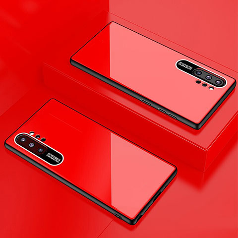 Carcasa Bumper Funda Silicona Espejo para Samsung Galaxy Note 10 Plus Rojo