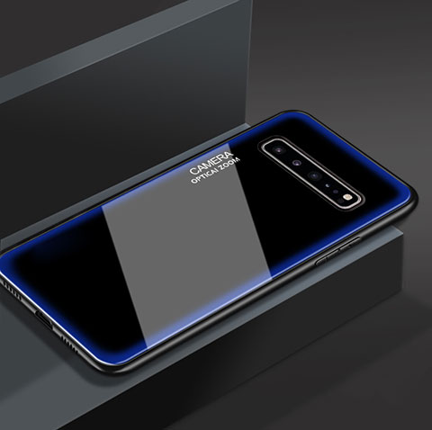 Carcasa Bumper Funda Silicona Espejo para Samsung Galaxy S10 5G SM-G977B Azul