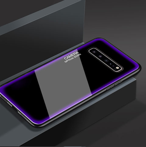 Carcasa Bumper Funda Silicona Espejo para Samsung Galaxy S10 5G SM-G977B Morado
