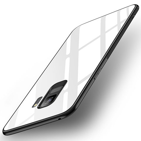 Carcasa Bumper Funda Silicona Espejo para Samsung Galaxy S9 Blanco