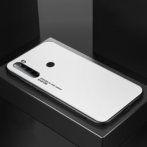Carcasa Bumper Funda Silicona Espejo para Xiaomi Redmi Note 8 (2021) Blanco
