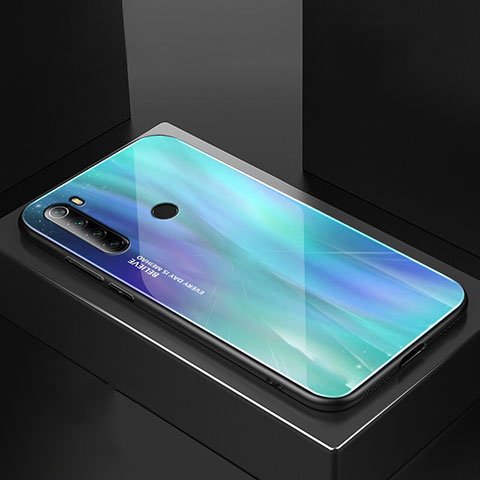 Carcasa Bumper Funda Silicona Espejo para Xiaomi Redmi Note 8 (2021) Cian