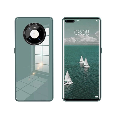 Carcasa Bumper Funda Silicona Espejo T01 para Huawei Mate 40 Pro Verde