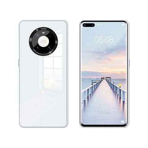 Carcasa Bumper Funda Silicona Espejo T01 para Huawei Mate 40E Pro 5G Blanco