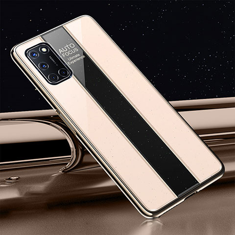 Carcasa Bumper Funda Silicona Espejo T01 para Oppo A52 Oro