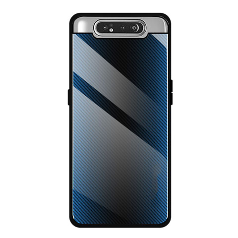 Carcasa Bumper Funda Silicona Espejo T01 para Samsung Galaxy A80 Azul