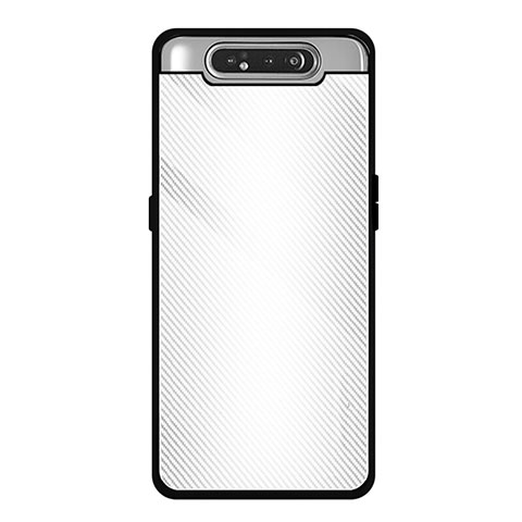 Carcasa Bumper Funda Silicona Espejo T01 para Samsung Galaxy A80 Blanco