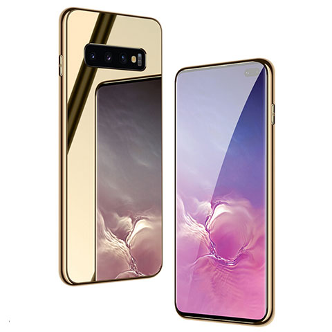 Carcasa Bumper Funda Silicona Espejo T01 para Samsung Galaxy S10 Plus Oro