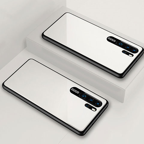 Carcasa Bumper Funda Silicona Espejo T02 para Huawei P30 Pro Blanco