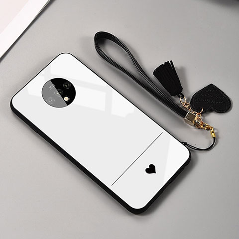 Carcasa Bumper Funda Silicona Espejo T02 para OnePlus 7T Blanco