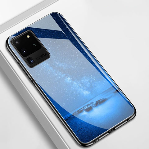 Carcasa Bumper Funda Silicona Espejo T02 para Samsung Galaxy S20 Ultra 5G Azul