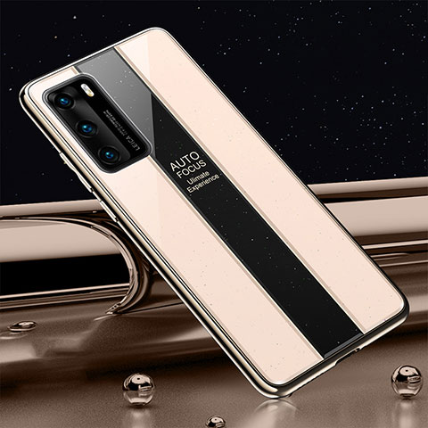 Carcasa Bumper Funda Silicona Espejo T03 para Huawei P40 Oro