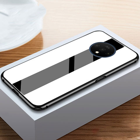 Carcasa Bumper Funda Silicona Espejo T03 para OnePlus 7T Blanco