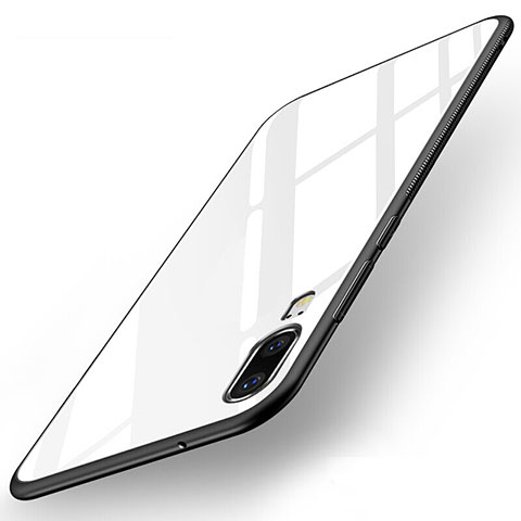 Carcasa Bumper Funda Silicona Espejo T04 para Huawei P20 Blanco