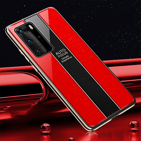 Carcasa Bumper Funda Silicona Espejo T04 para Huawei P40 Pro Rojo