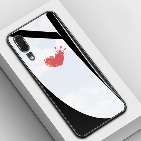 Carcasa Bumper Funda Silicona Espejo T06 para Huawei P20 Rojo y Negro