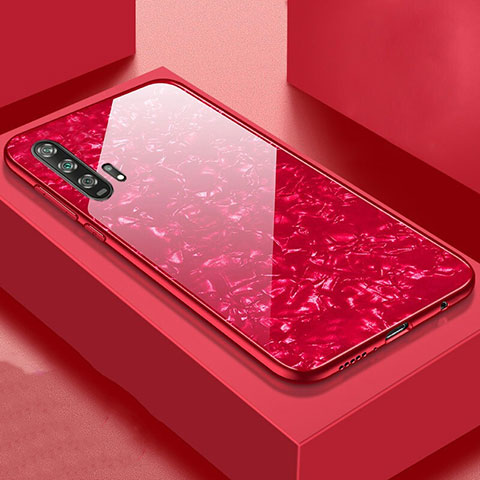 Carcasa Bumper Funda Silicona Espejo Z04 para Huawei Honor 20 Pro Rojo