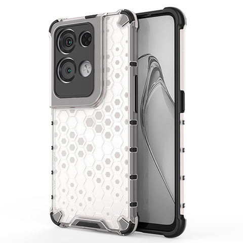 Carcasa Bumper Funda Silicona Transparente 360 Grados AM1 para Oppo Reno9 Pro+ Plus 5G Blanco