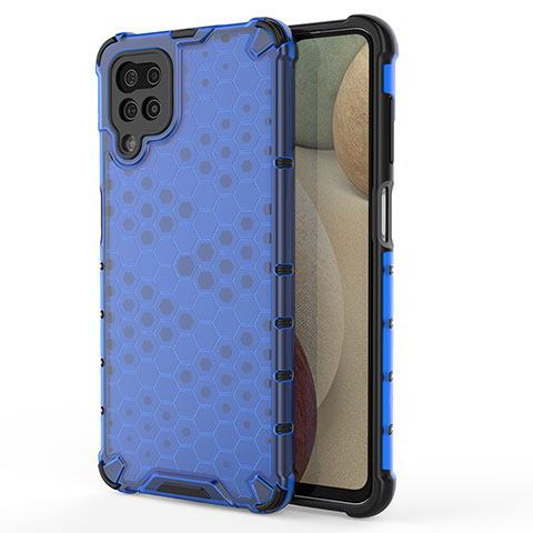 Carcasa Bumper Funda Silicona Transparente 360 Grados AM1 para Samsung Galaxy A12 Nacho Azul