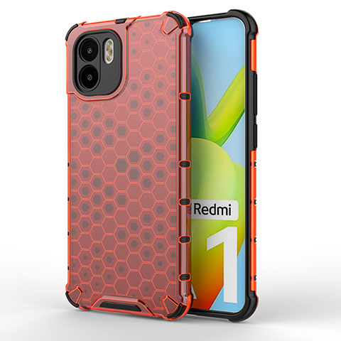 Carcasa Bumper Funda Silicona Transparente 360 Grados AM1 para Xiaomi Poco C50 Rojo