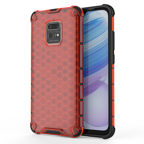 Carcasa Bumper Funda Silicona Transparente 360 Grados AM1 para Xiaomi Redmi 10X Pro 5G Rojo