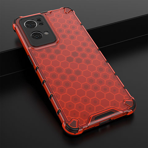 Carcasa Bumper Funda Silicona Transparente 360 Grados AM2 para Oppo Reno7 Pro 5G Rojo