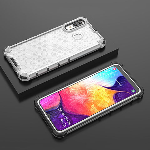 Carcasa Bumper Funda Silicona Transparente 360 Grados AM2 para Samsung Galaxy A20 Blanco