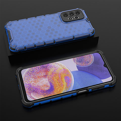 Carcasa Bumper Funda Silicona Transparente 360 Grados AM2 para Samsung Galaxy A23 5G Azul