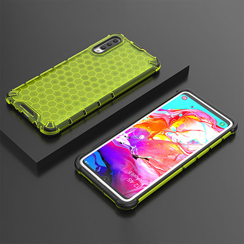 Carcasa Bumper Funda Silicona Transparente 360 Grados AM2 para Samsung Galaxy A70 Verde