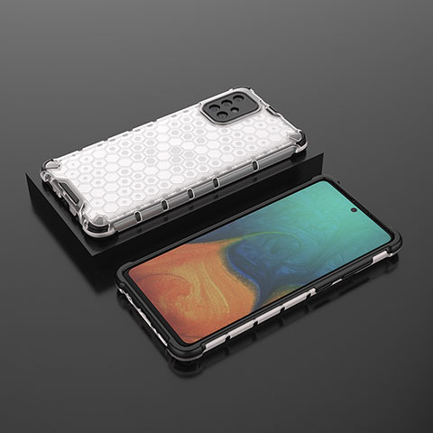 Carcasa Bumper Funda Silicona Transparente 360 Grados AM2 para Samsung Galaxy A71 4G A715 Blanco