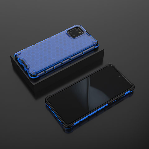Carcasa Bumper Funda Silicona Transparente 360 Grados AM2 para Samsung Galaxy A81 Azul