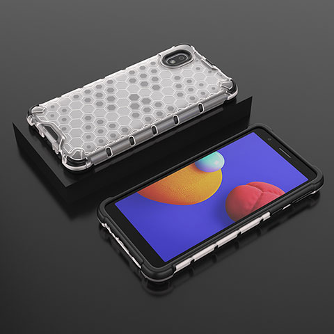 Carcasa Bumper Funda Silicona Transparente 360 Grados AM2 para Samsung Galaxy M01 Core Blanco