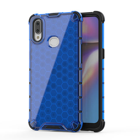 Carcasa Bumper Funda Silicona Transparente 360 Grados AM2 para Samsung Galaxy M01s Azul