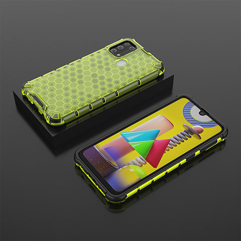 Carcasa Bumper Funda Silicona Transparente 360 Grados AM2 para Samsung Galaxy M21s Verde