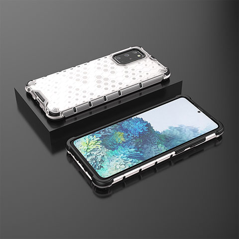 Carcasa Bumper Funda Silicona Transparente 360 Grados AM2 para Samsung Galaxy S20 Plus 5G Blanco