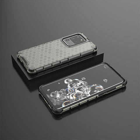 Carcasa Bumper Funda Silicona Transparente 360 Grados AM2 para Samsung Galaxy S20 Ultra 5G Negro