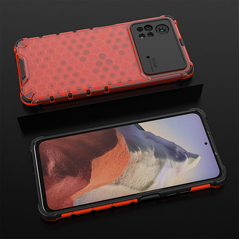 Carcasa Bumper Funda Silicona Transparente 360 Grados AM2 para Xiaomi Redmi Note 11E Pro 5G Rojo