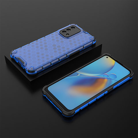 Carcasa Bumper Funda Silicona Transparente 360 Grados AM3 para Oppo A74 4G Azul