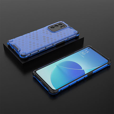 Carcasa Bumper Funda Silicona Transparente 360 Grados AM3 para Oppo Reno6 Pro 5G India Azul