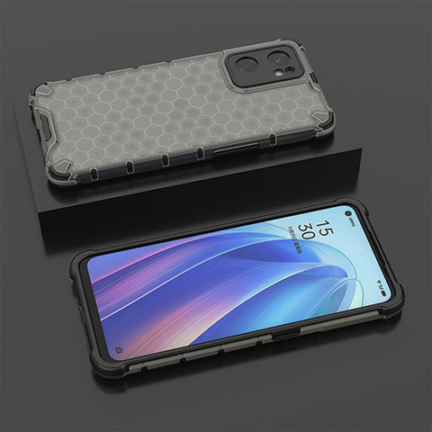 Carcasa Bumper Funda Silicona Transparente 360 Grados AM3 para Oppo Reno7 SE 5G Negro