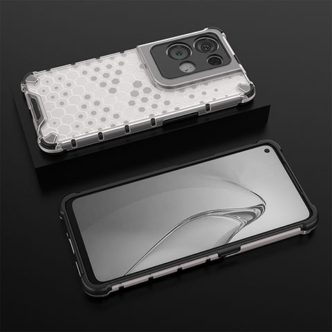 Carcasa Bumper Funda Silicona Transparente 360 Grados AM3 para Oppo Reno9 Pro+ Plus 5G Blanco
