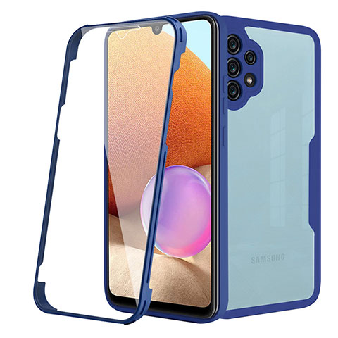 Carcasa Bumper Funda Silicona Transparente 360 Grados MJ2 para Samsung Galaxy M32 5G Azul