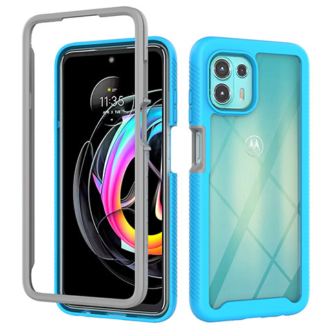 Carcasa Bumper Funda Silicona Transparente 360 Grados para Motorola Moto Edge 20 Lite 5G Cian