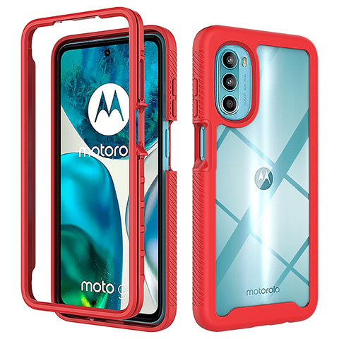 Carcasa Bumper Funda Silicona Transparente 360 Grados para Motorola Moto Edge (2022) 5G Rojo