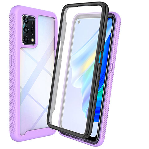 Carcasa Bumper Funda Silicona Transparente 360 Grados para Oppo F19 Purpura Claro