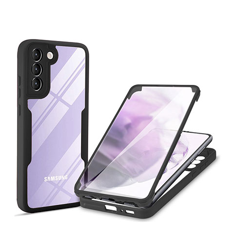 Carcasa Bumper Funda Silicona Transparente 360 Grados para Samsung Galaxy S21 Plus 5G Negro